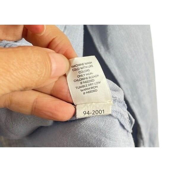 J. Jill Linen Chambray Shirt Women's Size M Blue Longsleeve Button Down - Picture 8 of 12